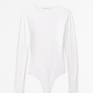 Abercrombie & Fitch White Long Sleeve Bodysuit
